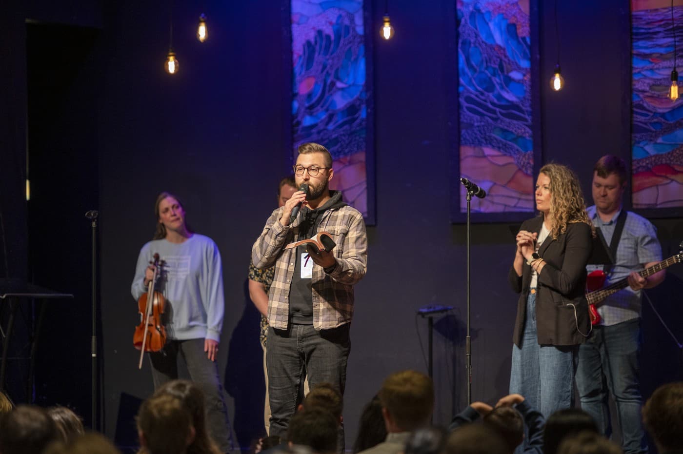 The worship band leading the 11:00 AM service at Brainerd Baptist