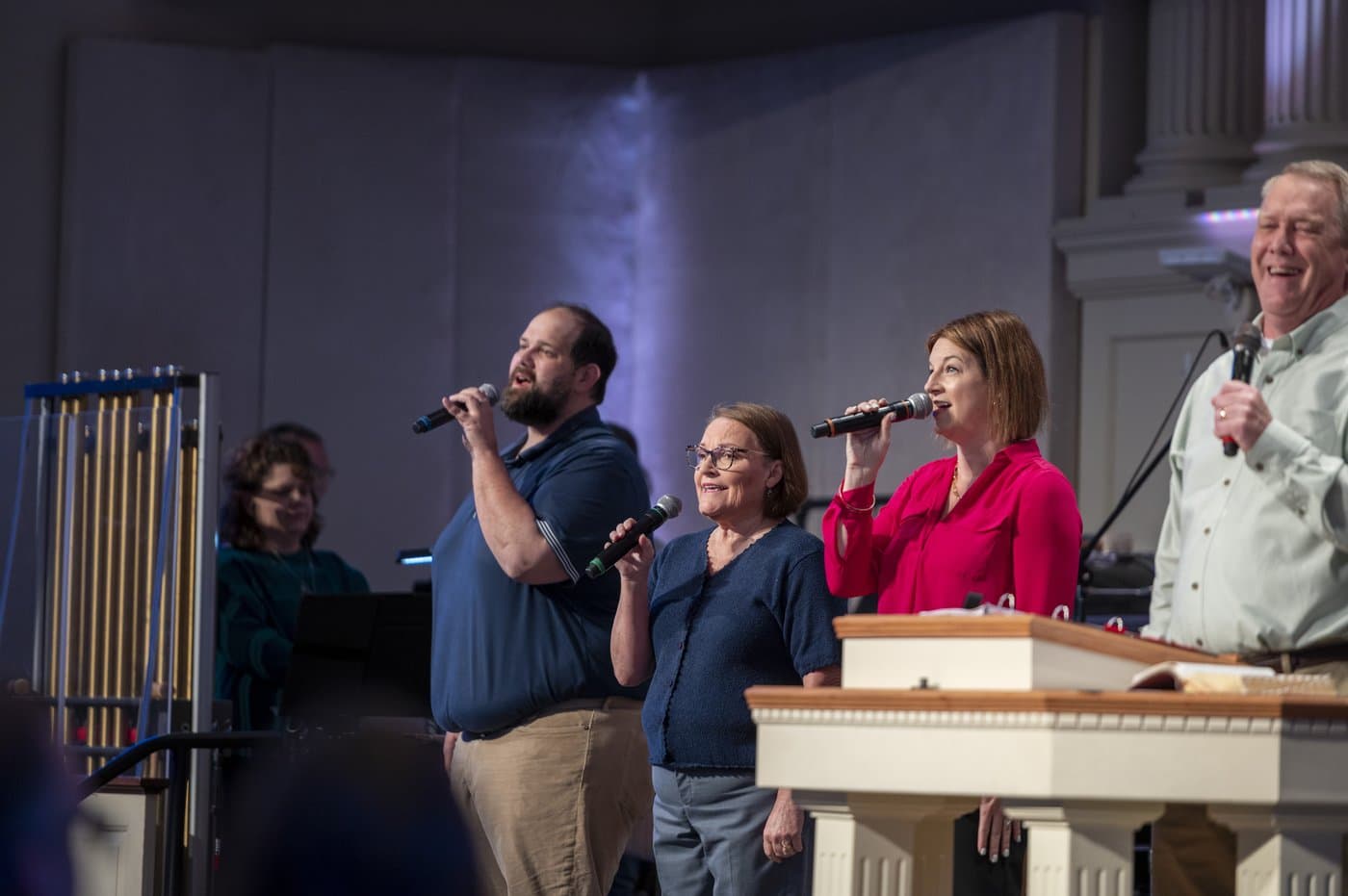 The worship team leading Sunday morning at Brainerd Baptist